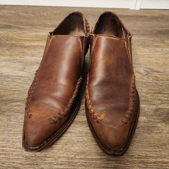 Vintage Guess by Georges Marciano Leather Western Cowgirl Bootie Loafers SZ 7.5 - Picture 4 of 7